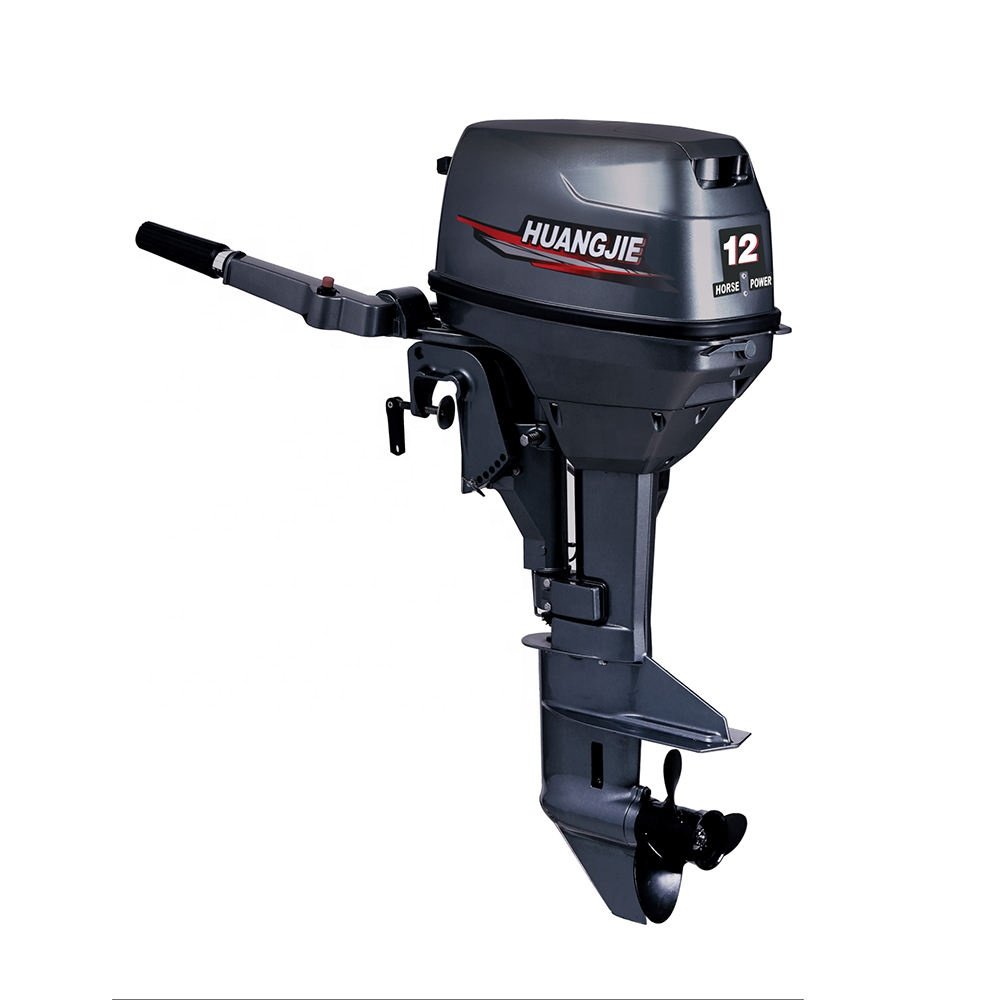 Custom Ok Yamaha Boat Engine Huangjie 2 Stroke 12hp Outboard Motor Water Cooling Manul Start 2 Stroke Boat Motor